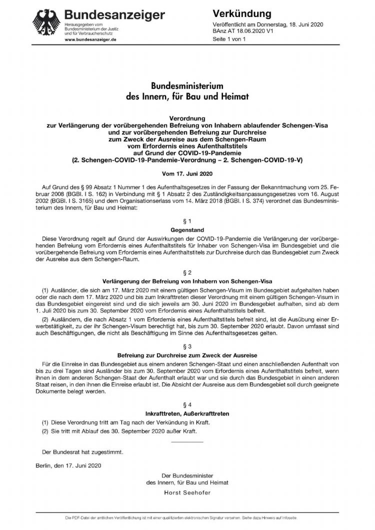 好消息！德國(guó)申根簽證再次自動(dòng)延期！